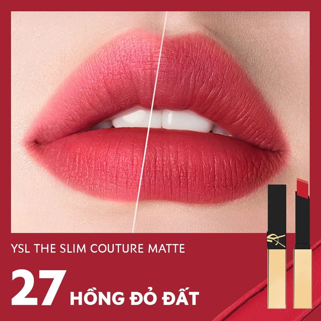  DEAL 3:RE_[PHIÊN BẢN MỚI] SON LÌ CÓ DƯỠNG MỀM MỊN LÂU TRÔI YSL THE SLIM COUTURE MATTE 