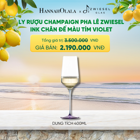  LY RƯỢU VANG PHA LÊ ZWIESEL INK CHÂN ĐẾ MÀU TÍM VIOLET - A2178 