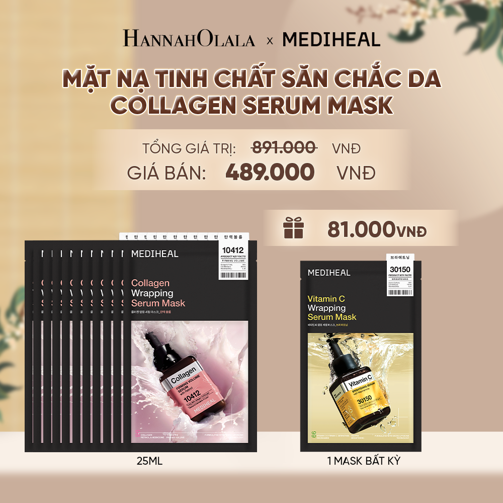  MEDIHEAL MẶT NẠ WRAPPING SERUM MASK 25ML (COMBO 10 MIẾNG) BẤT KỲ - A1076 