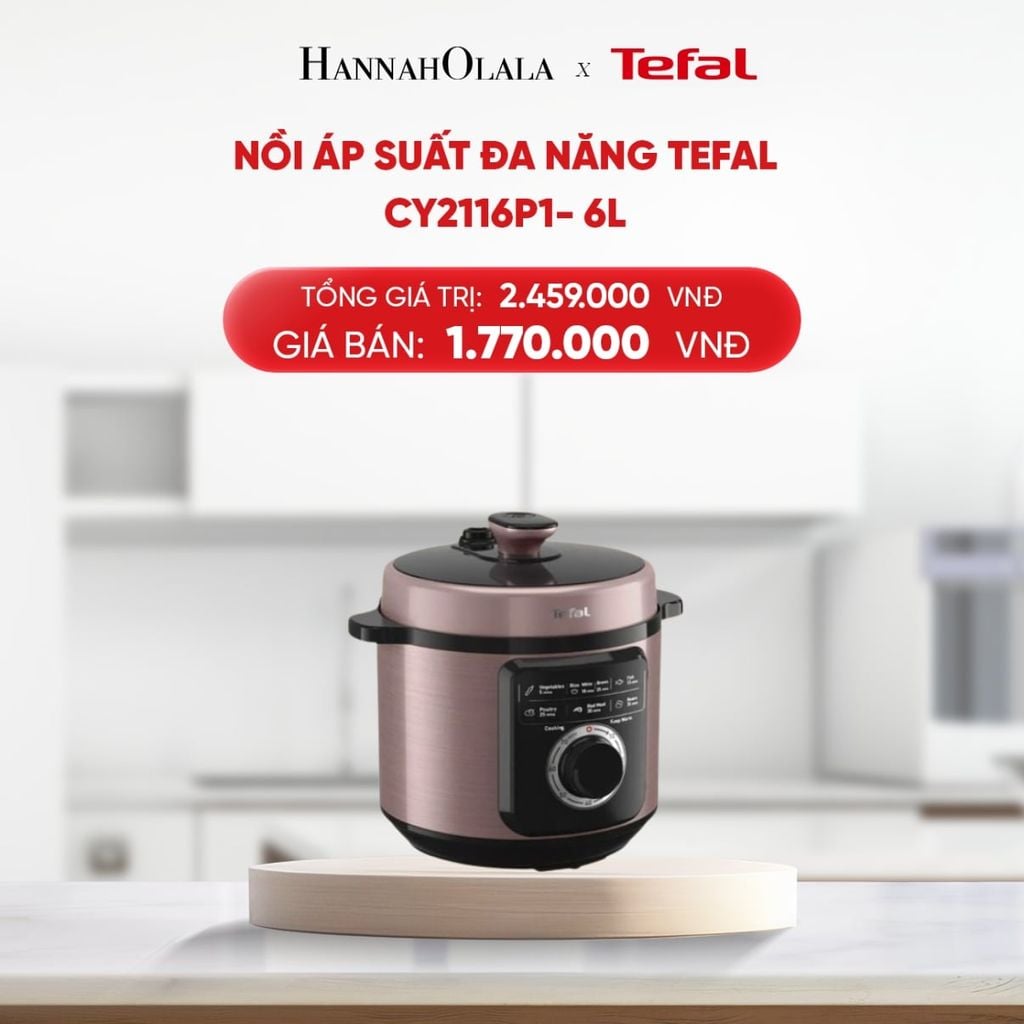  B197_DEAL 6: NỒI ÁP SUẤT ĐA NĂNG TEFAL CY2116P1- 6L 