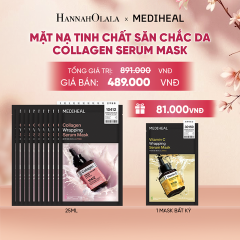  MEDIHEAL MẶT NẠ WRAPPING SERUM MASK 25ML (COMBO 10 MIẾNG) BẤT KỲ - A574 