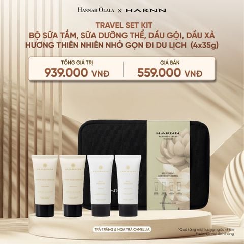  DEAL 27: TRAVEL SET KIT (4x35g) - BỘ SỮA TẮM, SỮA DƯỠNG THỂ, DẦU GỘI, DẦU XẢ HARNN HƯƠNG THIÊN NHIÊN NHỎ GỌN ĐI DU LỊCH 