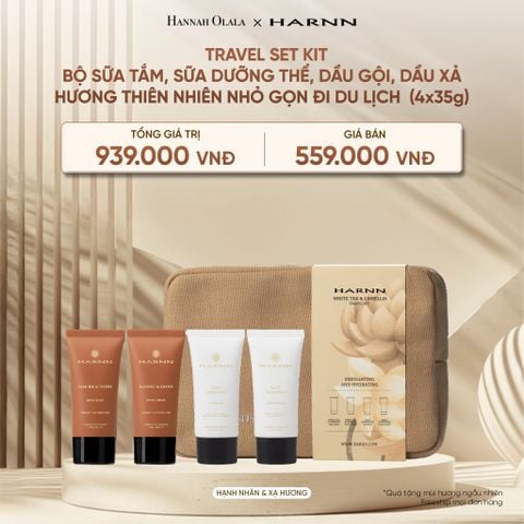  DEAL 27: TRAVEL SET KIT (4x35g) - BỘ SỮA TẮM, SỮA DƯỠNG THỂ, DẦU GỘI, DẦU XẢ HARNN HƯƠNG THIÊN NHIÊN NHỎ GỌN ĐI DU LỊCH 
