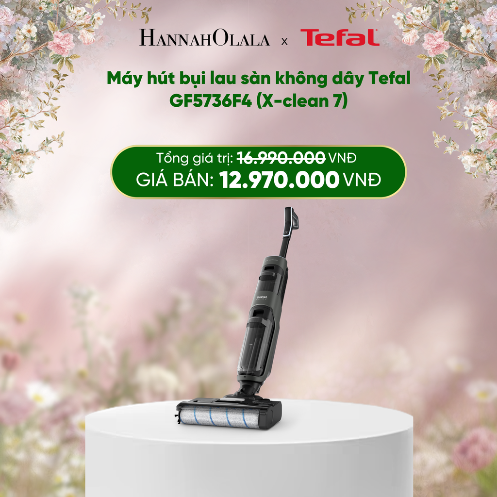  E282_DEAL 21: MÁY HÚT BỤI LAU SÀN KHÔNG DÂY TEFAL GF5736F4 (X-CLEAN 7) 