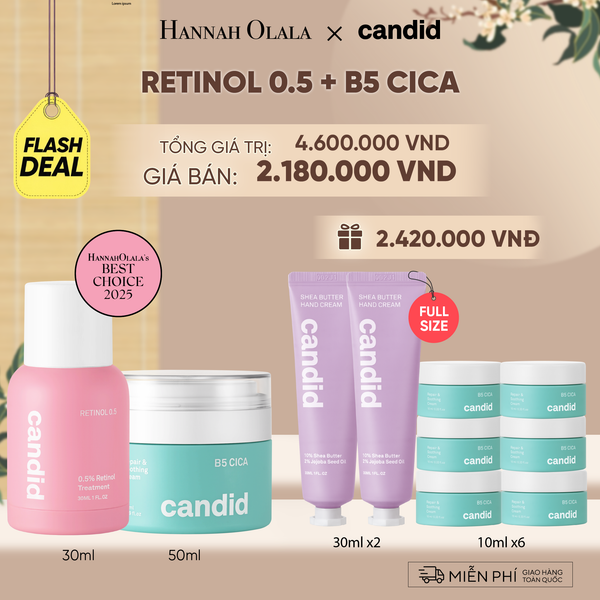  FLASHDEAL 27: RETINOL 0.5 & B5 CICA BỘ ĐÔI LÀM MỜ NẾP NHĂN VÀ DƯỠNG ẨM PHỤC HỒI CHUYÊN SÂU 