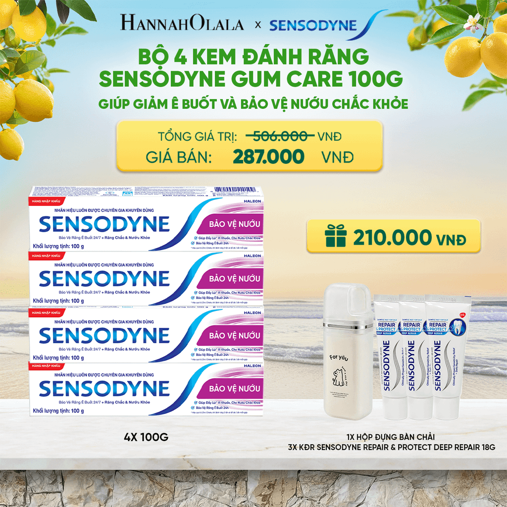  BỘ 4 KEM ĐÁNH RĂNG SENSODYNE GUM CARE 100G GIÚP GIẢM Ê BUỐT VÀ BẢO VỆ NƯỚU CHẮC KHỎE - A2079 