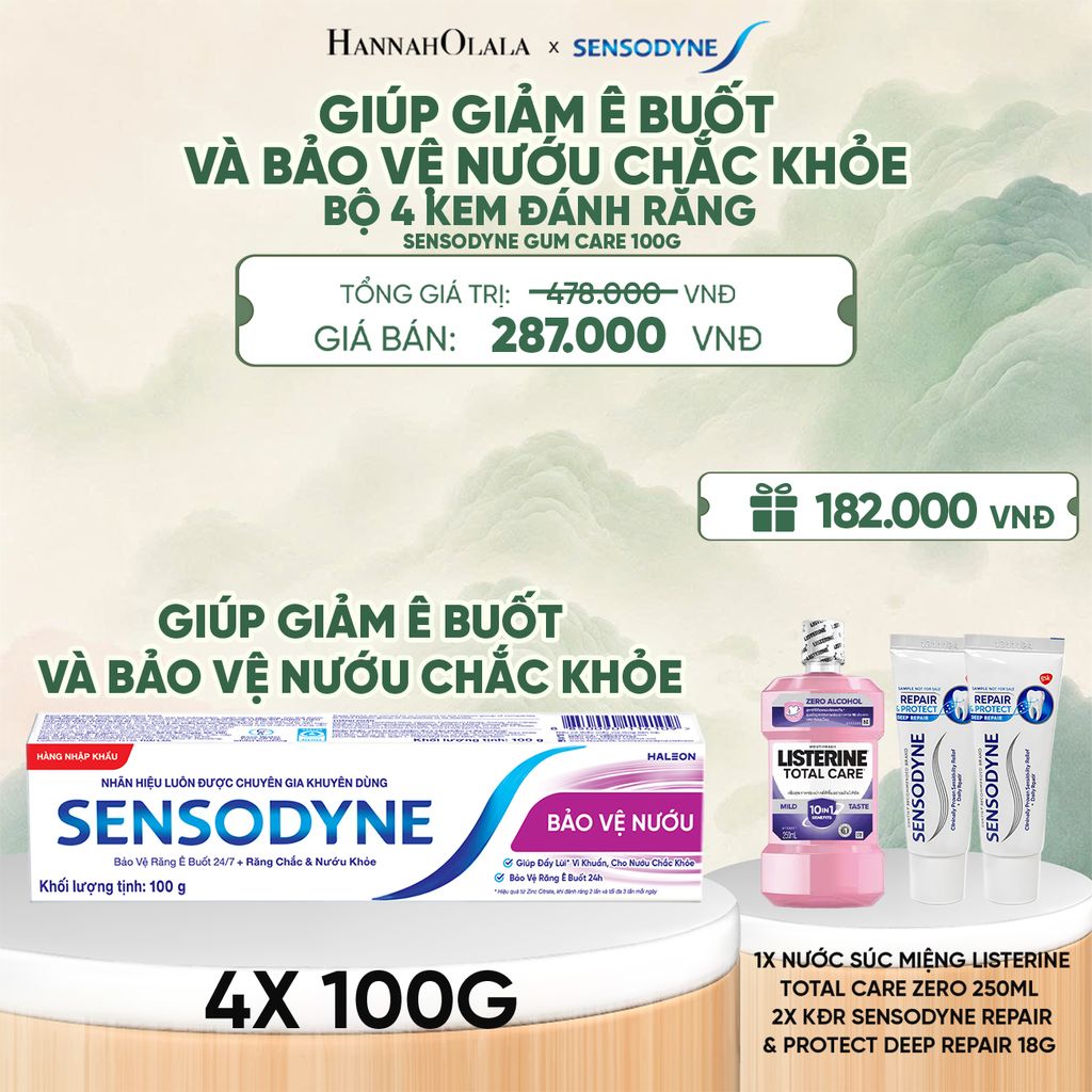  BỘ 4 KEM ĐÁNH RĂNG SENSODYNE GUM CARE 100G GIÚP GIẢM Ê BUỐT VÀ BẢO VỆ NƯỚU CHẮC KHỎE - A1044 