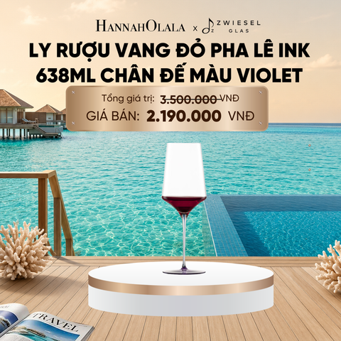  LY RƯỢU VANG PHA LÊ ZWIESEL INK CHÂN ĐẾ MÀU TÍM VIOLET_ D1015 