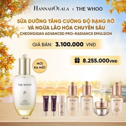  MỚI RA MẮT - SỮA DƯỠNG TĂNG CƯỜNG ĐỘ RẠNG RỠ VÀ NGỪA LÃO HÓA CHUYÊN SÂU THE WHOO CHEONGIDAN ADVANCED PRO-RADIANCE EMULSION 110ML - E2140 
