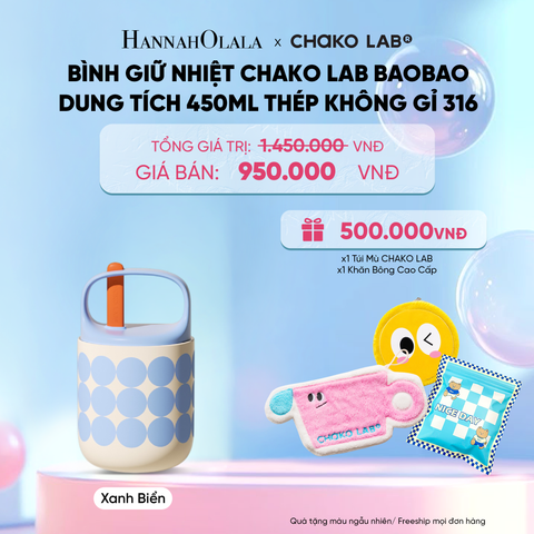  BÌNH GIỮ NHIỆT CHAKO LAB BAOBAO (CÓ MUỖNG) ĐỰNG CHÁO/ SOUP DUNG TÍCH 450ML THÉP KHÔNG GỈ 316 