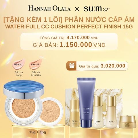  C632_DEAL 28: [TẶNG KÈM 1 LÕI] PHẤN NƯỚC CẤP ẨM SU:M37 WATER-FULL CC CUSHION PERFECT FINISH 15G 