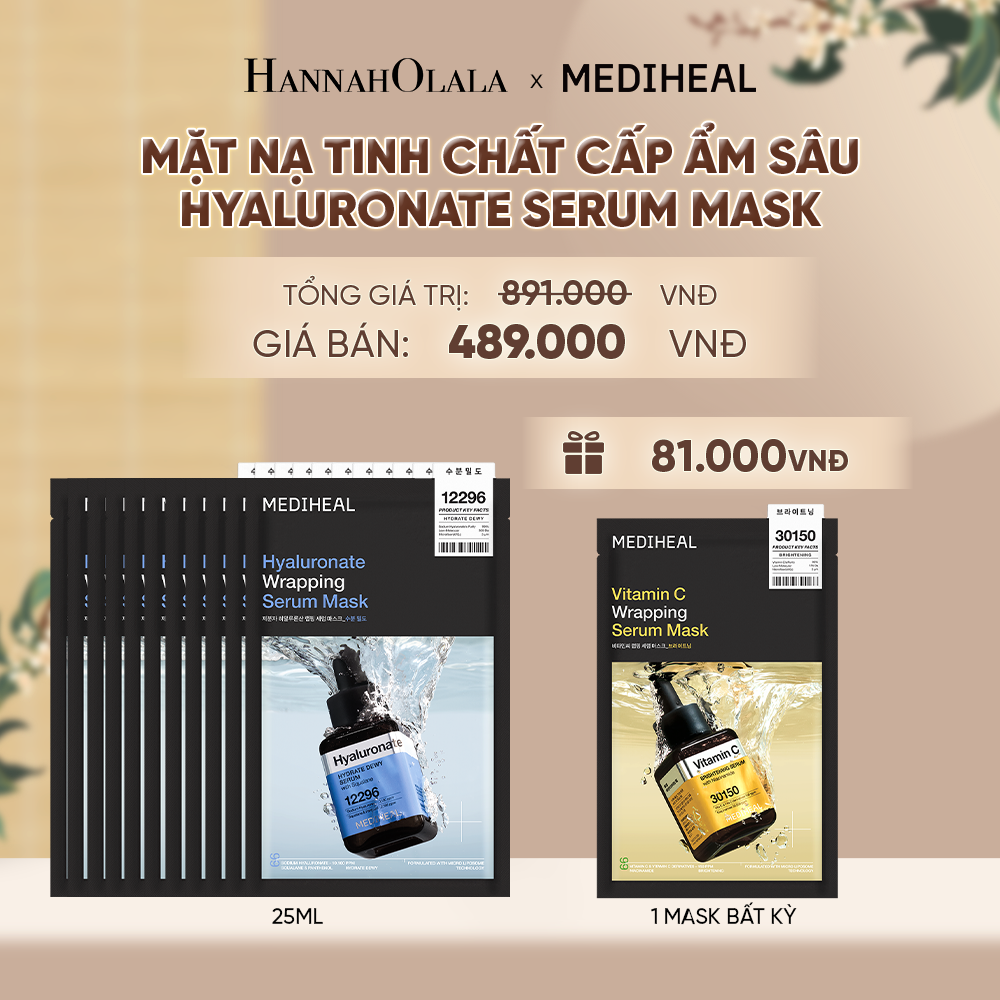  MEDIHEAL MẶT NẠ WRAPPING SERUM MASK 25ML (COMBO 10 MIẾNG) BẤT KỲ - A1076 