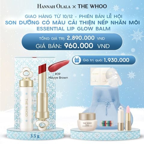  DEAL 28: [PRE-ORDER] PHIÊN BẢN LỄ HỘI - BỘ SON DƯỠNG CẢI THIỆN NẾP NHĂN MÔI THE WHOO ESSENTIAL LIP GLOW BALM - GIAO HÀNG TỪ NGÀY 10/12 