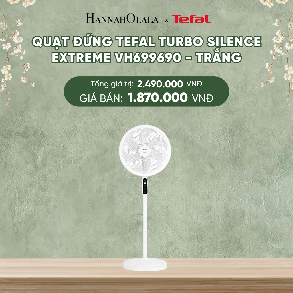  DEAL 13.2: QUẠT ĐỨNG TEFAL TURBO SILENCE EXTREME VH699690 - TRẮNG 