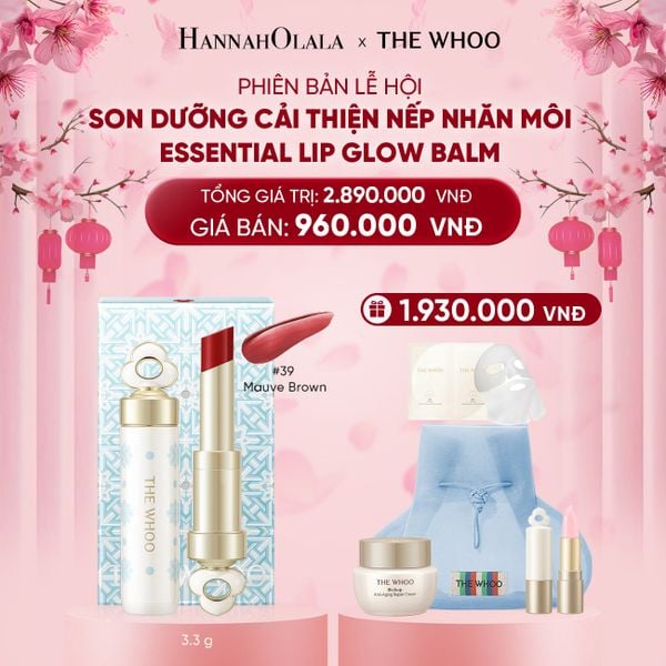  DEAL 28: PHIÊN BẢN LỄ HỘI - BỘ SON DƯỠNG CẢI THIỆN NẾP NHĂN MÔI THE WHOO ESSENTIAL LIP GLOW BALM - 39 MAUVE BROWN 