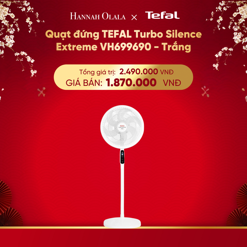  DEAL 13.2: QUẠT ĐỨNG TEFAL TURBO SILENCE EXTREME VH699690 - TRẮNG 