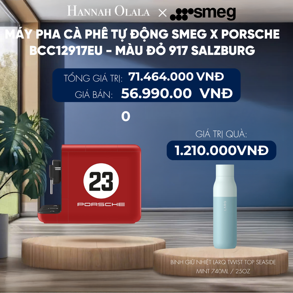  MÁY PHA CÀ PHÊ TỰ ĐỘNG SMEG X PORSCHE BCC12917EU - MÀU ĐỎ 917 SALZBURG 