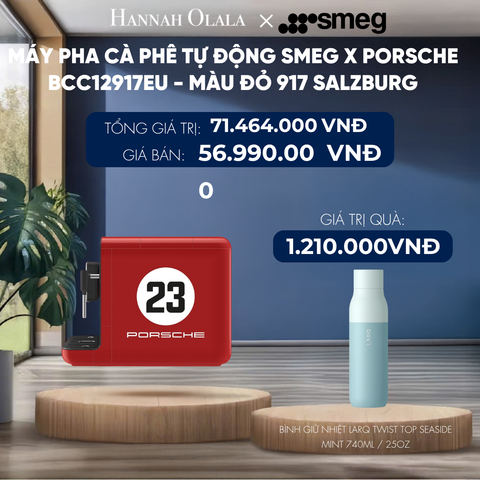  MÁY PHA CÀ PHÊ TỰ ĐỘNG SMEG X PORSCHE BCC12917EU - MÀU ĐỎ 917 SALZBURG 