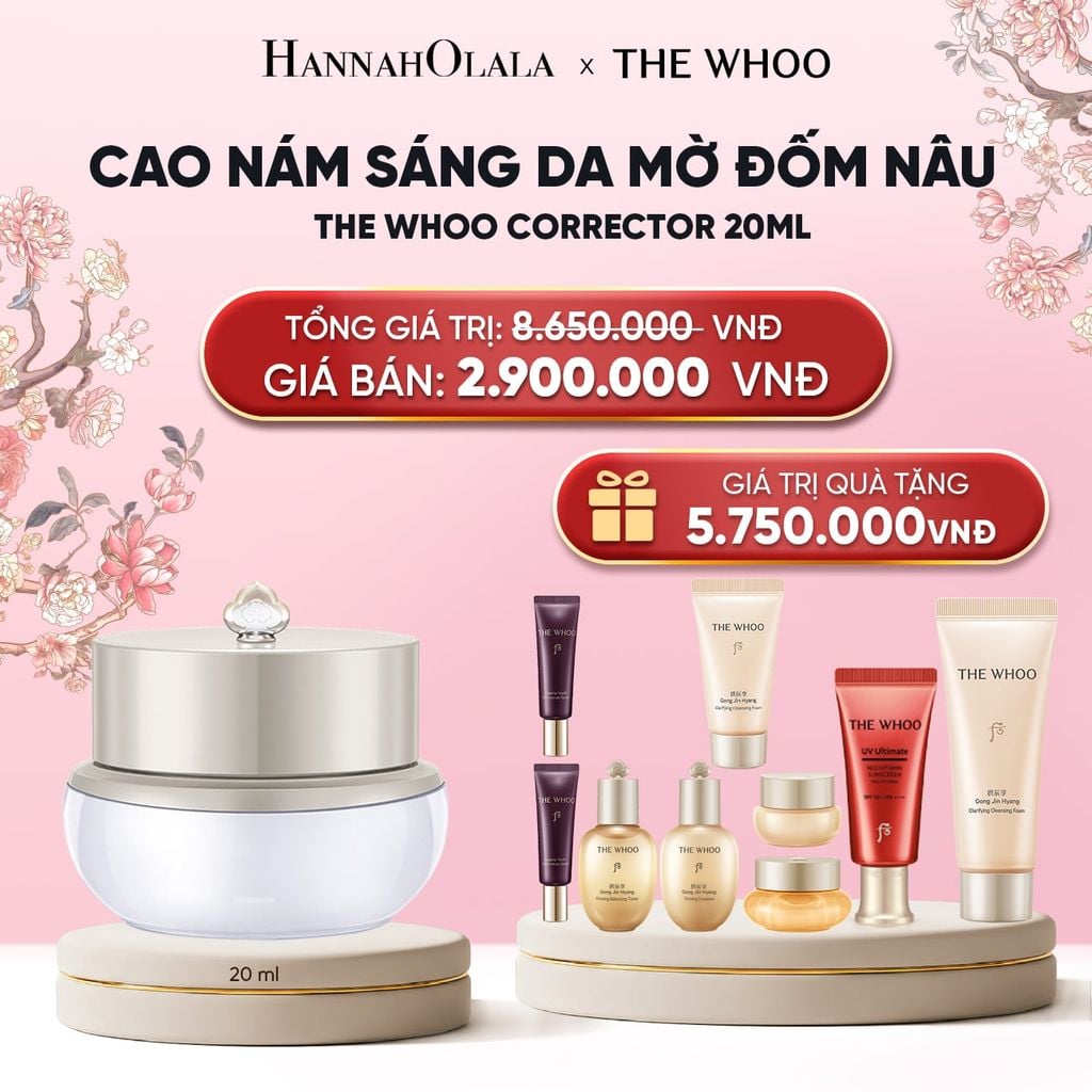  CAO NÁM SÁNG DA MỜ ĐỐM NÂU THE WHOO GONGJINHYANG BRIGHT ULTIMATE CORRECTOR 20ML 