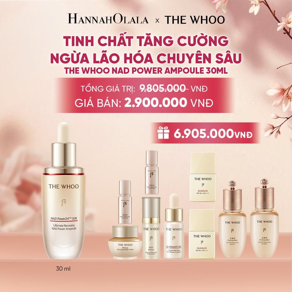  MỚI RA MẮT - BỘ TINH CHẤT TĂNG CƯỜNG NGỪA LÃO HÓA CHUYÊN SÂU THE WHOO BICHUP ULTIMATE RECOVERY NAD POWER AMPOULE 30ML SPECIAL SET - A76 