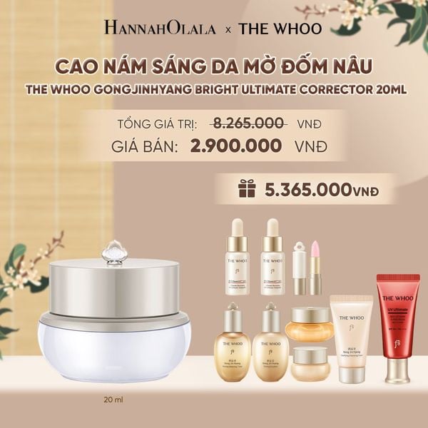  CAO NÁM SÁNG DA MỜ ĐỐM NÂU THE WHOO GONGJINHYANG BRIGHT ULTIMATE CORRECTOR 20ML - A104 