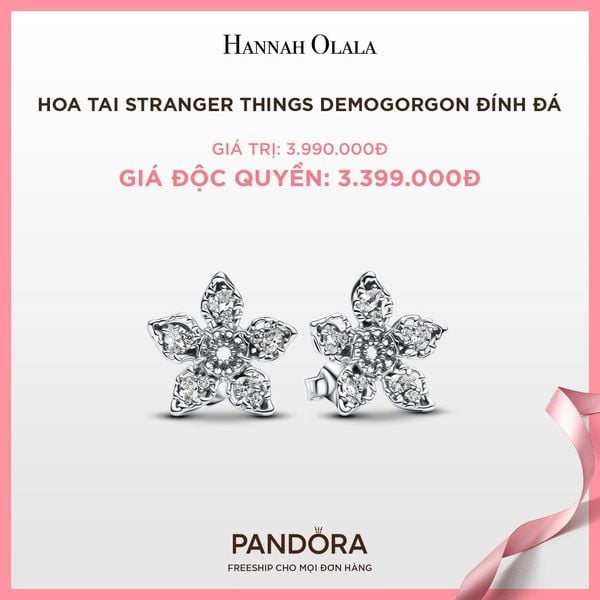  A58_DEAL 51: BÔNG TAI PANDORA STRANGER THINGS DEMOGORGON ĐÍNH ĐÁ 