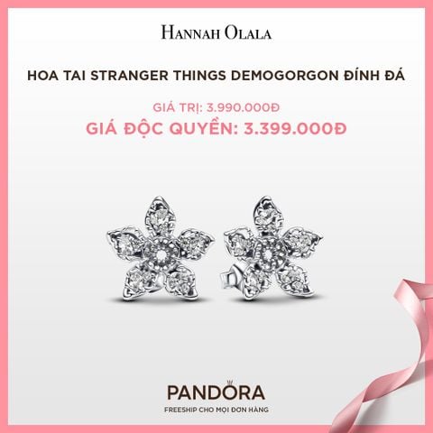  A58_DEAL 51: BÔNG TAI PANDORA STRANGER THINGS DEMOGORGON ĐÍNH ĐÁ 