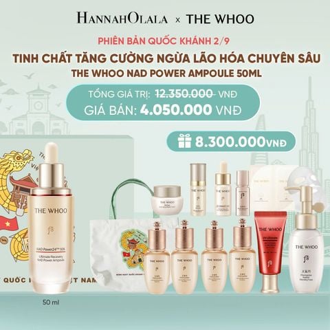  PHIÊN BẢN QUỐC KHÁNH 2/9 - BỘ TINH CHẤT TĂNG CƯỜNG NGỪA LÃO HÓA CHUYÊN SÂU THE WHOO BICHUP ULTIMATE RECOVERY NAD POWER AMPOULE 50ML SPECIAL SET 