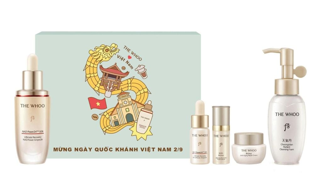  PHIÊN BẢN QUỐC KHÁNH 2/9 - BỘ TINH CHẤT TĂNG CƯỜNG NGỪA LÃO HÓA CHUYÊN SÂU THE WHOO BICHUP ULTIMATE RECOVERY NAD POWER AMPOULE 50ML SPECIAL SET - DEAL MỚI - A128 