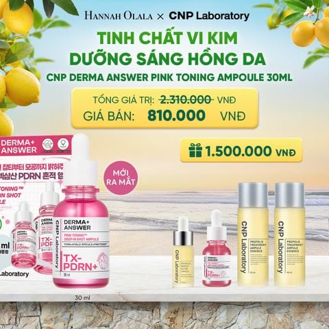  PHIÊN BẢN ĐẶC BIỆT - TINH CHẤT VI KIM DƯỠNG SÁNG HỒNG DA CNP DERMA ANSWER PINK TONING AMPOULE 30ML - A17 