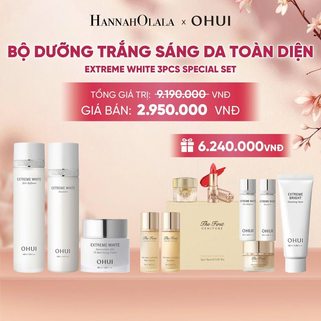  BỘ DƯỠNG TRẮNG SÁNG DA TOÀN DIỆN OHUI EXTREME WHITE 3PCS SPECIAL SET - A1698 