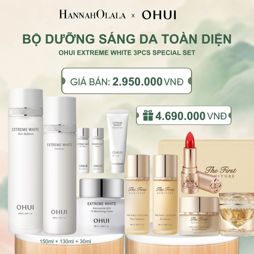  BỘ DƯỠNG TRẮNG SÁNG DA TOÀN DIỆN OHUI EXTREME WHITE 3PCS SPECIAL SET - A1022 