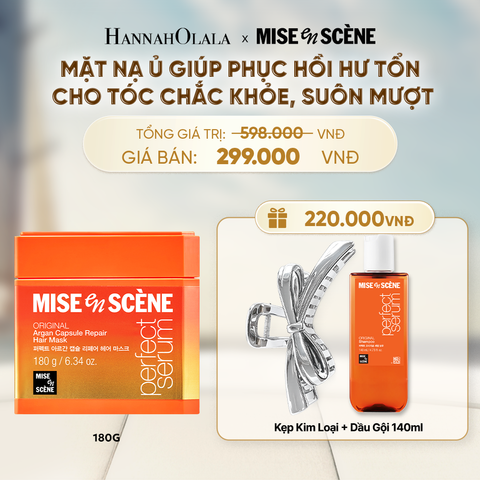  MỚI - MẶT NẠ Ủ, PHỤC HỒI HƯ TỔN TÓC MISE EN SCÈNE PERFECT SERUM ARGAN CAPSULE REPAIR HAIR MASK 180G CHO TÓC SUÔN MƯỢT HOÀN HẢO - A562 