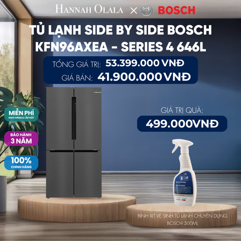  TỦ LẠNH SIDE BY SIDE BOSCH KFN96AXEA - SERIES 4 646L 