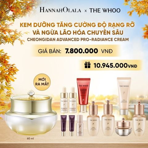  MỚI RA MẮT - KEM DƯỠNG TĂNG CƯỜNG ĐỘ RẠNG RỠ VÀ NGỪA LÃO HÓA CHUYÊN SÂU THE WHOO CHEONGIDAN ADVANCED PRO-RADIANCE CREAM 60ML - E2141 