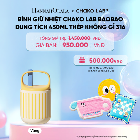  BÌNH GIỮ NHIỆT CHAKO LAB BAOBAO (CÓ MUỖNG) ĐỰNG CHÁO/ SOUP DUNG TÍCH 450ML THÉP KHÔNG GỈ 316 