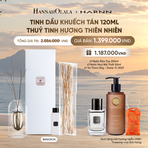  TINH DẦU KHUẾCH TÁN 120ML THUỶ TINH HƯƠNG THIÊN NHIÊN THƯ GIÃN KHÔNG GIAN SỐNG 