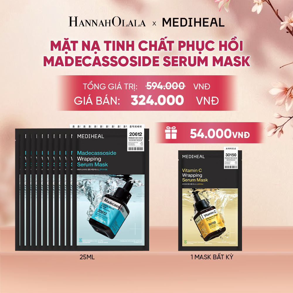  MEDIHEAL MẶT NẠ WRAPPING SERUM MASK 25ML (COMBO 10 MIẾNG) BẤT KỲ - A574 
