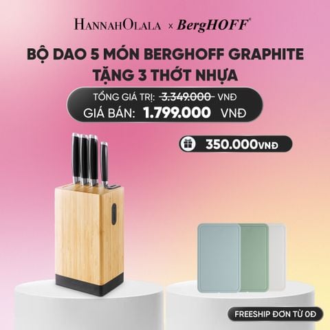  BỘ DAO 5 MÓN BERGHOFF GRAPHITE TẶNG 3 THỚT NHỰA_A2137 