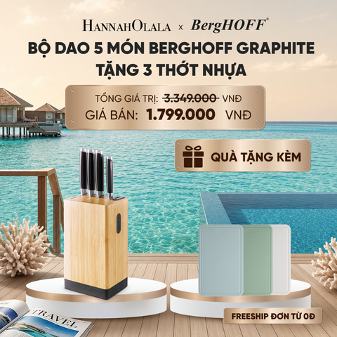  BỘ DAO 5 MÓN BERGHOFF GRAPHITE TẶNG 3 THỚT NHỰA_ D1358 