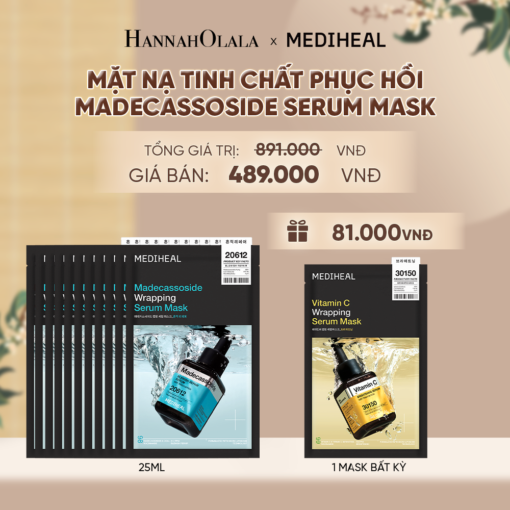  MEDIHEAL MẶT NẠ WRAPPING SERUM MASK 25ML (COMBO 10 MIẾNG) BẤT KỲ - A1076 