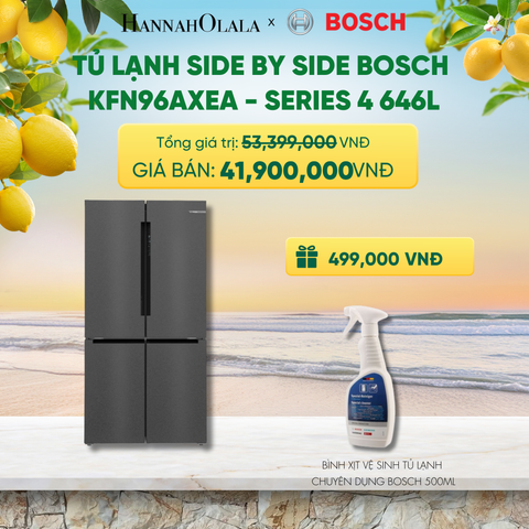  TỦ LẠNH SIDE BY SIDE BOSCH KFN96AXEA - SERIES 4 646L - A2384 