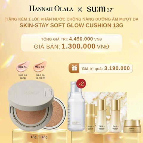  C634_DEAL 29: [TẶNG KÈM 1 LÕI] PHẤN NƯỚC CHỐNG NẮNG DƯỠNG ẨM MƯỢT DA SUM37 SKIN-STAY SOFT GLOW CUSHION 