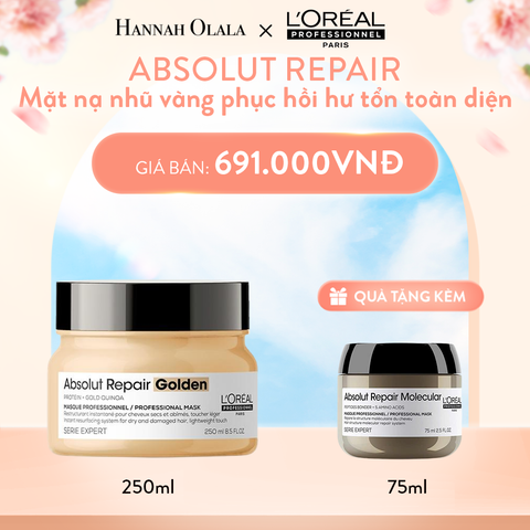  DEAL 3.1: MẶT NẠ NHŨ VÀNG PHỤC HỒI HƯ TỔN TOÀN DIỆN L'ORÉAL PROFESSIONNEL ABSOLUT REPAIR GOLDEN 250ML 
