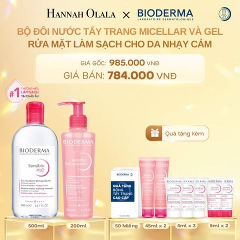  C345_DEAL 2: BỘ ĐÔI NƯỚC TẨY TRANG MICELLAR VÀ GEL RỬA MẶT LÀM SẠCH TOÀN DIỆN CHO DA NHẠY CẢM 