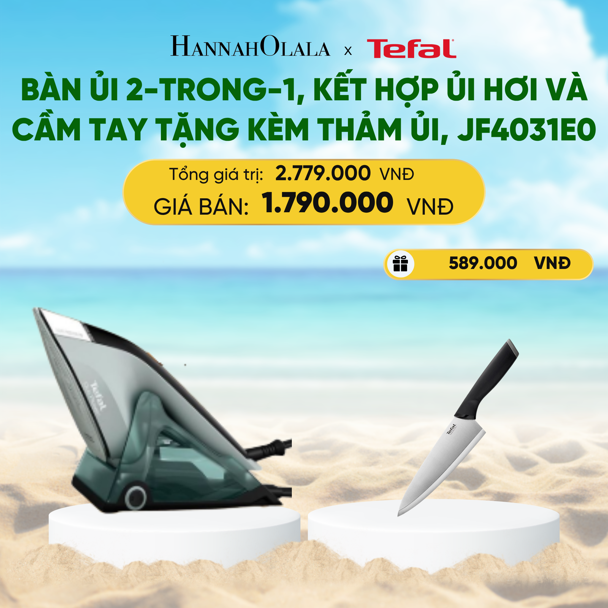 Bàn Ủi JF4031E0 2-Trong-1 Kết Hợp Ủi Hơi Và Cầm Tay