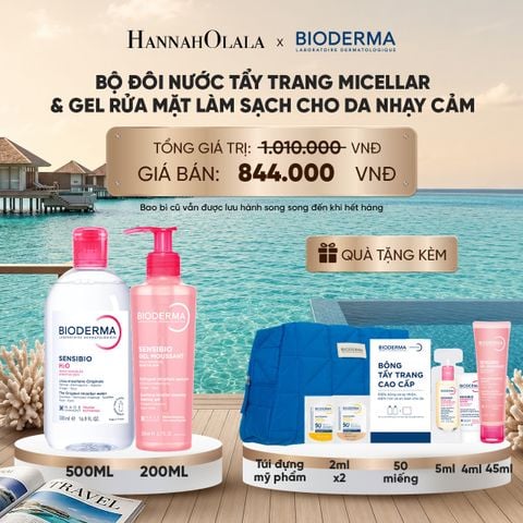  BỘ ĐÔI NƯỚC TẨY TRANG MICELLAR VÀ GEL RỬA MẶT LÀM SẠCH TOÀN DIỆN CHO DA NHẠY CẢM_ D1822 