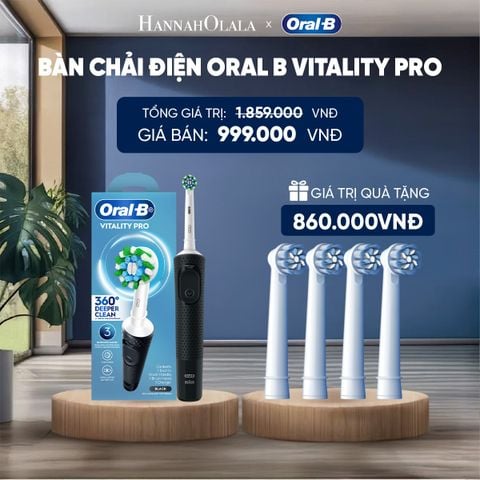 BÀN CHẢI ĐIỆN ORAL-B VITALITY PRO + 2 SET ĐẦU BÀN CHẢI ĐIỆN ORAL-B VITALITY – SENSITIVE / WHITENING / DEEP CLEAN 