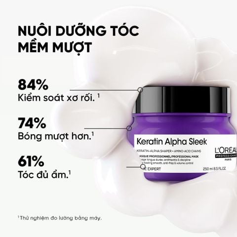  MẶT NẠ GIẢM XƠ RỐI VÀ DƯỠNG TÓC MƯỢT MÀ SERIE EXPERT KERATIN ALPHA SLEEK PROFESSIONAL MASK 250ML  - L046 