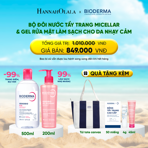  DEAL 2: BỘ ĐÔI NƯỚC TẨY TRANG MICELLAR VÀ GEL RỬA MẶT LÀM SẠCH TOÀN DIỆN CHO DA NHẠY CẢM 